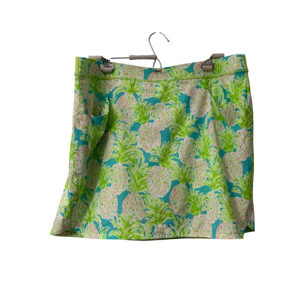 Ralph Lauren RLX Green Blue Pink Preppy Pineapple Skirt Skort Womens Size XL